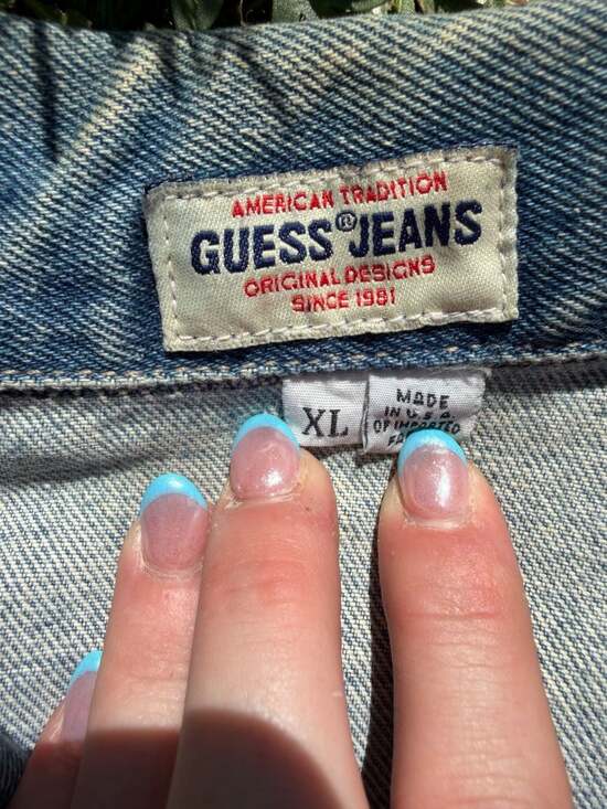 Vintage Guess Jeans Denim Vest with Cowboy Tapestry Panels Size XL - Picture 2 of 9